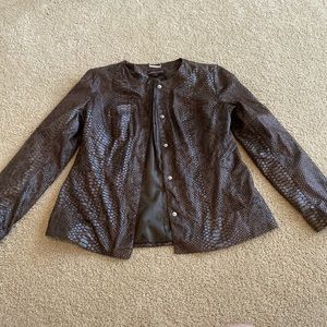 Dana Buchman faux snake skin pattern jacket